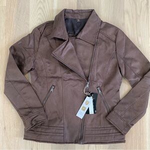 Ferrari Brown Faux Leather  Women’s Jacket Size Large.